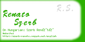 renato szerb business card